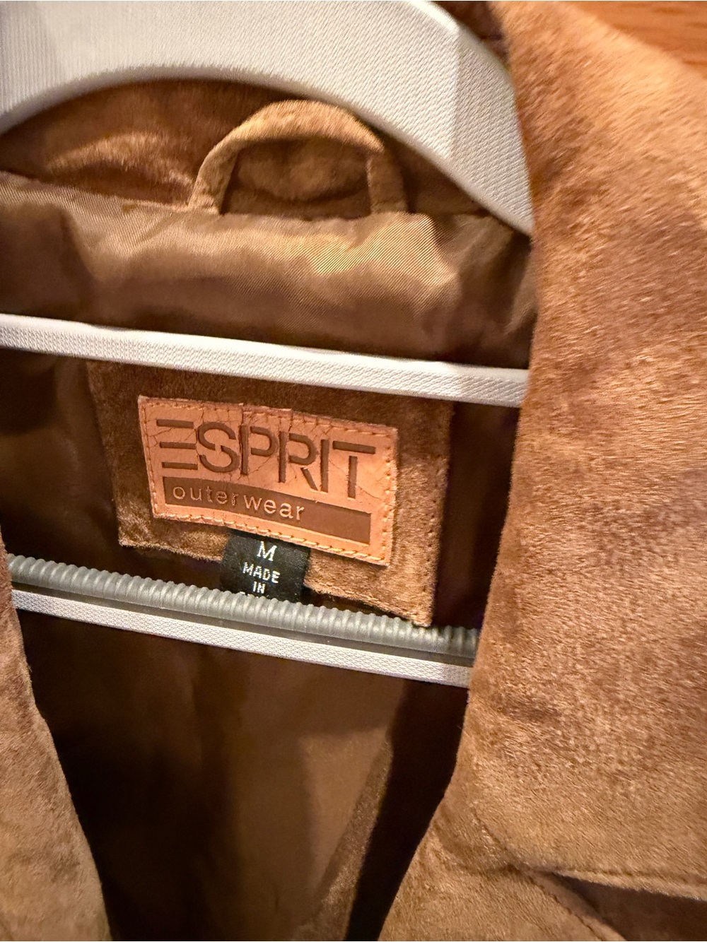 Esprit Suede Leather Jacket in Tan Brown - Picture 3 of 4